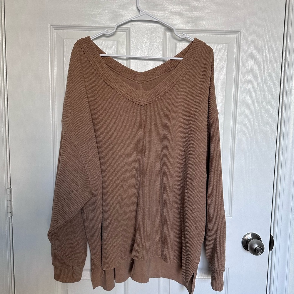 Aerie Tan Knit Sweater